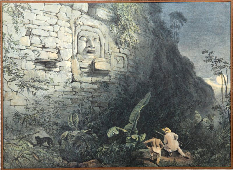 Frederick Catherwood, Head, Central America, Chiapas: Artist: Frederick Catherwood, English (1799 - 1854) Title: Head at Izamal from Views of Ancient Monuments in Central America, Chiapas and Yucatan (plate 25) Medium: Lithograph Image Size: 11 x 15 inch