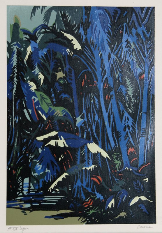 Jon Carsman, Lagoon, Serigraph: Artist: Jon Carsman, American (1944 - 1987) Title: Lagoon Year: 1980 Medium: Serigraph, signed and numbered in pencil Edition: 250, AP Size: 29.5 in. x 22 in. (74.93 cm x 55.88 cm)