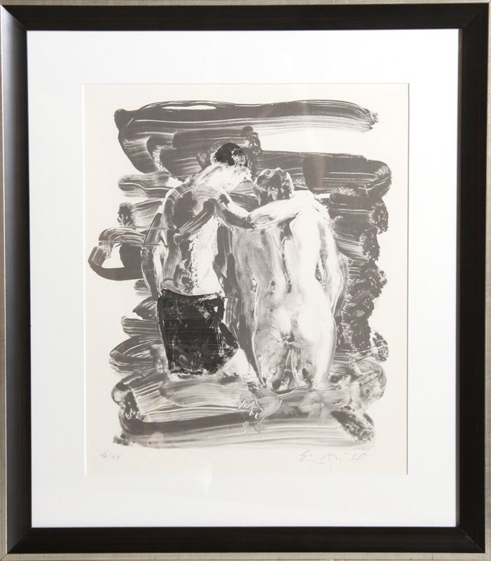 Eric Fischl, Bathers, Lithograph: Artist: Eric Fischl, American (1948 - ) Title: Bathers Year: 2007 Medium: Lithograph, signed and numbered in pencil Edition: 98 Image Size: 17 x 15 inches Frame Size: 25 x 21.5 inches