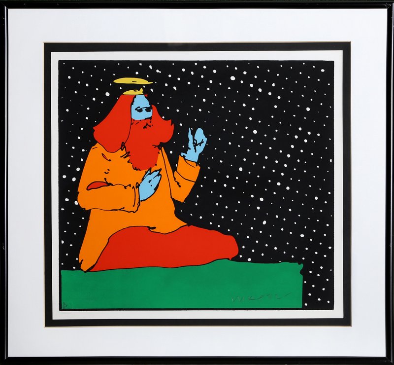 Peter Max, Satchidananda Guru, Teacher of Light,: Artist: Peter Max, German/American (1937 - ) Title: Satchidananda Guru, Teacher of Light Year: 1972 Medium: Silkscreen, signed and numbered in pencil Edition: 31/300 Image Size: 15.25 x 17 inches Size