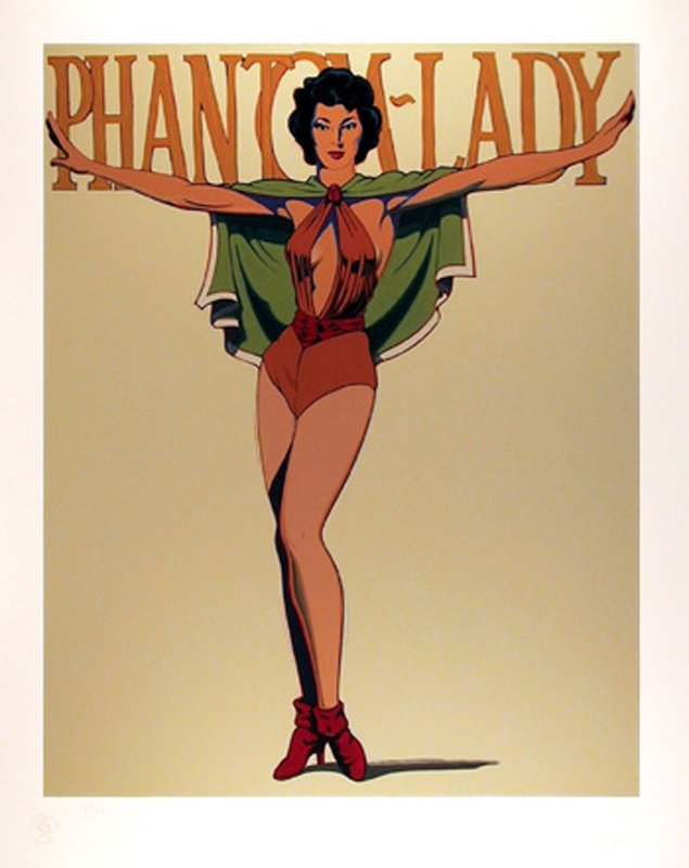 Mel Ramos, Phantom-Lady, Serigraph: Artist: Mel Ramos, American (1935 - ) Title: Phantom-Lady Year: 1990 after a 1962 Original Medium: Serigraph, signed and numbered in pencil Edition: 100 Size: 37.5 x 30 in. (95.25 x 76.2 cm)