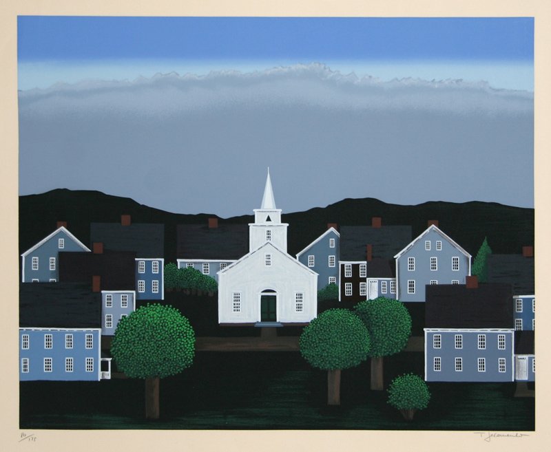 Theodore Jeremenko, White Chapel I, Silkscreen: Artist: Theodore Jeremenko, American (1938 - ) Title: White Chapel I Year: 1986 Medium: Silkscreen on Arches, signed and numbered in pencil Edition: 175 Size: 25 x 30 in. (63.5 x 76.2 cm)