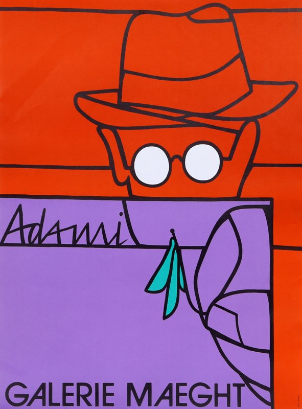 Valerio Adami, Man in Glasses, Poster: Artist: Valerio Adami, Italian (1935 - ) Title: Man in Glasses Year: circa 1980 Medium: Poster Size: 27 x 20 in. (68.58 x 50.8 cm)
