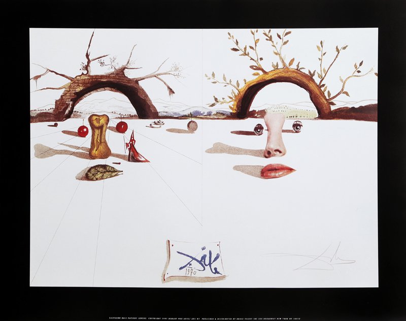 Salvador Dali, Patient Lovers, Poster: Artist: Salvador Dali, Spanish (1904 - 1989) Title: Patient Lovers Year: 1970 Medium: Poster Image Size: 17.5 x 24 inches Size: 22 x 28 in. (55.88 x 71.12 cm)