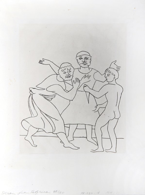Andre Derain, From Le Satyricon, Etching: Artist: Andre Derain, French (1880 - 1954) Title: From Le Satyricon Year: 1951 Medium: Etching, signed and numbered in pencil Edition: 95/280 Image Size: 12 x 10 inches Size: 17 x 13 in. (43.18 x 33.0