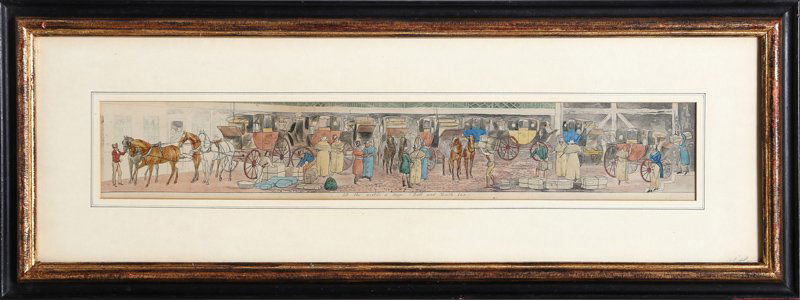 Henry Thomas Alken, Horse and Carriage - 2, Lithograph: Artist: Henry Thomas Alken, British (1785 - 1851) Title: Horse and Carriage - 2 Medium: Lithograph Size: 3.5 x 20.5 in. (8.89 x 52.07 cm) Frame Size: 10.25 x 27.5 inches
