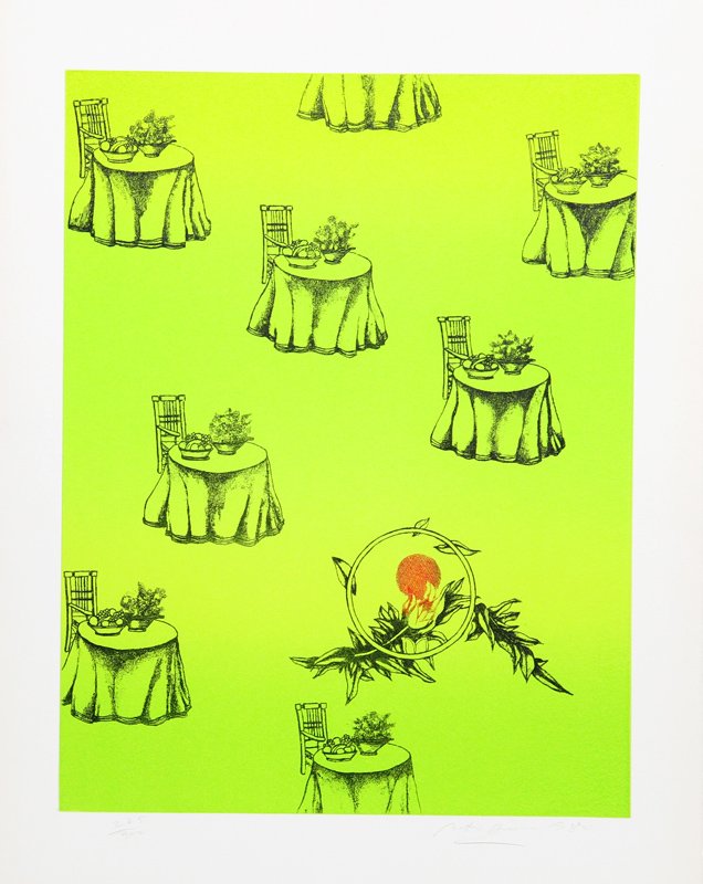 Rita Simon, Concerto, Serigraph: Artist: Rita Simon, American (1938 - ) Title: Concerto Year: 1980 Medium: Serigraph, signed and numbered in pencil Edition: AP 30, 300 Image Size: 23 x 17.5 inches Size: 30 in. x 22 in. (76.2 cm x 55.