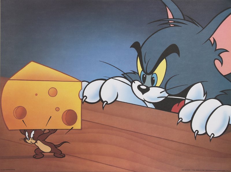 Hanna Barbera, Tom and Jerry with Cheese, Poster: Artist: Hanna Barbera Title: Tom and Jerry with Cheese Medium: Poster Size: 23.5 in. x 31.5 in. (59.69 cm x 80.01 cm)