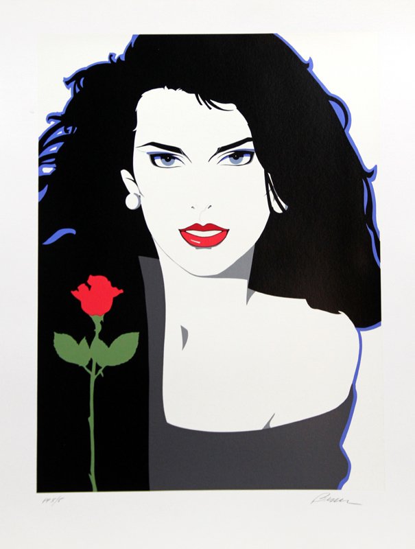 Roy Besser, Woman with Red Rose, Silkscreen (1 of 1)