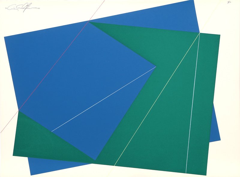 Cris Cristofaro, Green and Blue Rectangles, Silkscreen (1 of 1)
