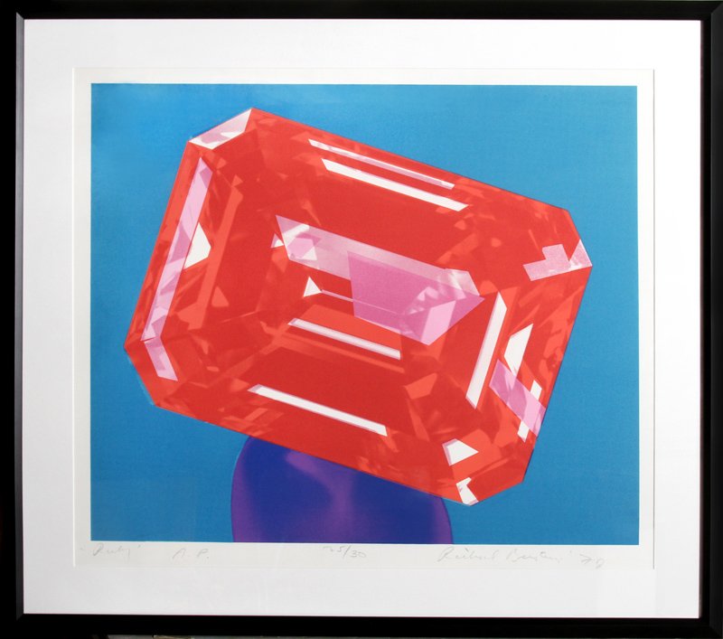 Richard Bernstein, Ruby, Silkscreen in Colors: Artist: Richard Bernstein, American (1939 - 2002) Title: Ruby Year: 1978 Medium: Silkscreen in Colors, signed and numbered in pencil Edition: 200, AP 30 Size: 26 in. x 30.5 in. (66.04 cm x 77.47 cm) F