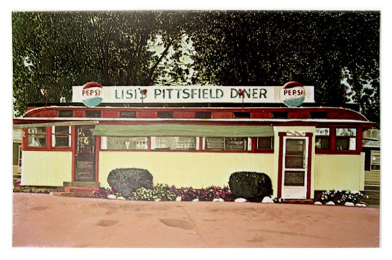 John Baeder, Lisi's Pittsfield Diner, Serigraph: Artist: John Baeder, American (1938 - ) Title: Lisi's Pittsfield Diner Year: 1979 Medium: Serigraph on Somerset Paper, signed and numbered in pencil Edition: 250 Size: 22 x 30 in. (55.88 x 76.2 cm)
