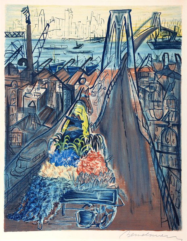 Ludwig Bemelmans, Horse and Cart on the Brooklyn (1 of 1)