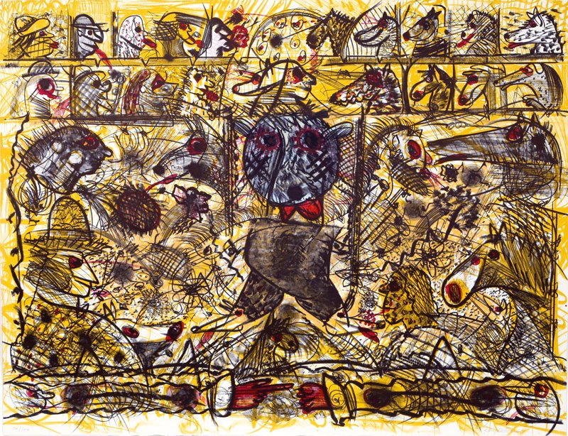 Roy De Forest, Walking, Lithograph (1 of 1)