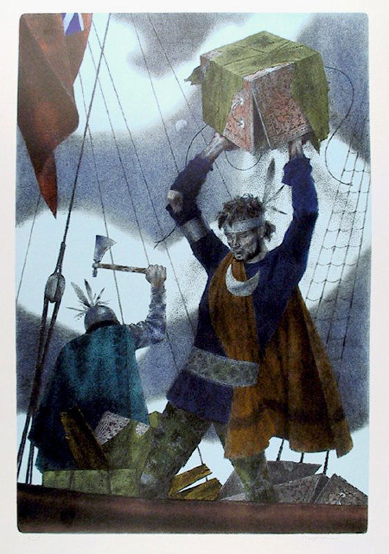 Joseph Hirsch, The Boston Tea Party, Lithograph (1 of 1)