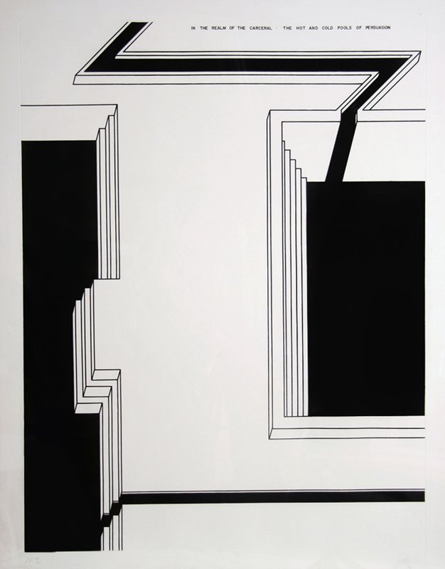 Robert Morris, The Hot and Cold Pools of Persuasion,: Artist: Robert Morris, American (1931 - ) Title: The Hot and Cold Pools of Persuasion from In the Realm of the Carceral Year: 1979 Medium: Etching and Aquatint, signed and numbered in pencil Edition: