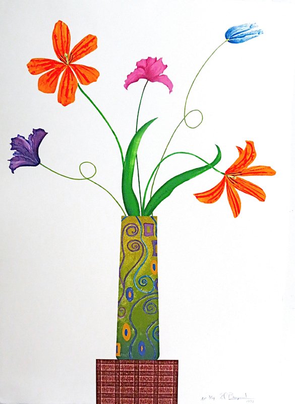 Ed Baynard, Green Vase from My Egypt Series, Lithograph: Artist: Ed Baynard, American (1940 - ) Title: Green Vase from My Egypt Series Year: 1997 Medium: Lithograph, signed and numbered in pencil Edition: AP 14 Size: 40 x 30 in. (101.6 x 76.2 cm)