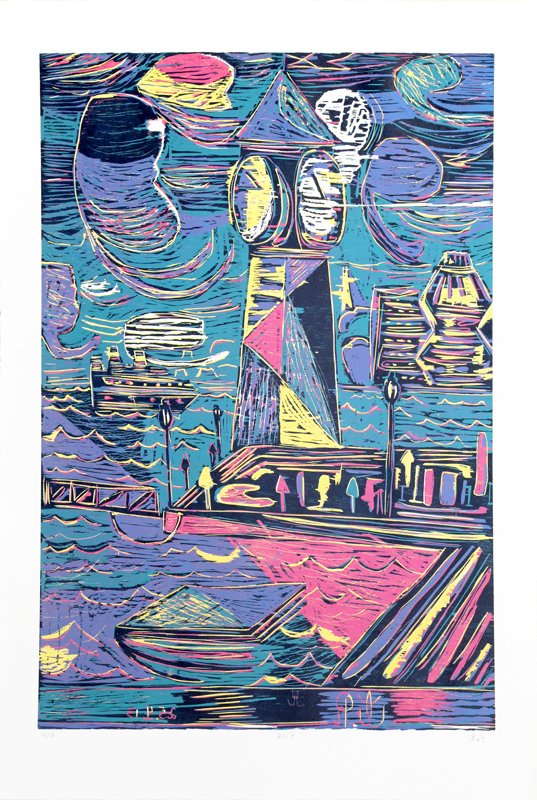 Tal R, The Minute, Woodcut (1 of 1)