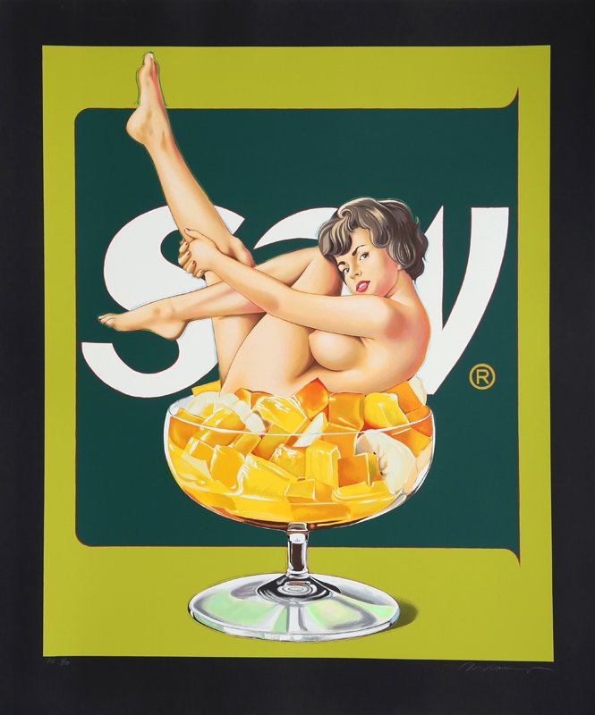 Mel Ramos, Miss Fruit Salad (Black) Serigraph (1 of 1)