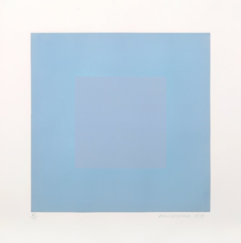 Richard Anuszkiewicz, Light Blue with Silver, Op-Art (1 of 1)