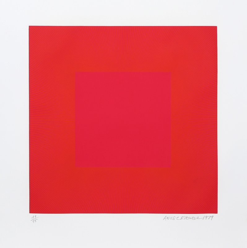 Richard Anuszkiewicz, Red with Gold IV,  Op-Art (1 of 1)