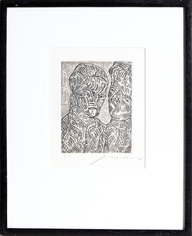 Jose Luis Cuevas, Dos Caras, Etching (1 of 1)