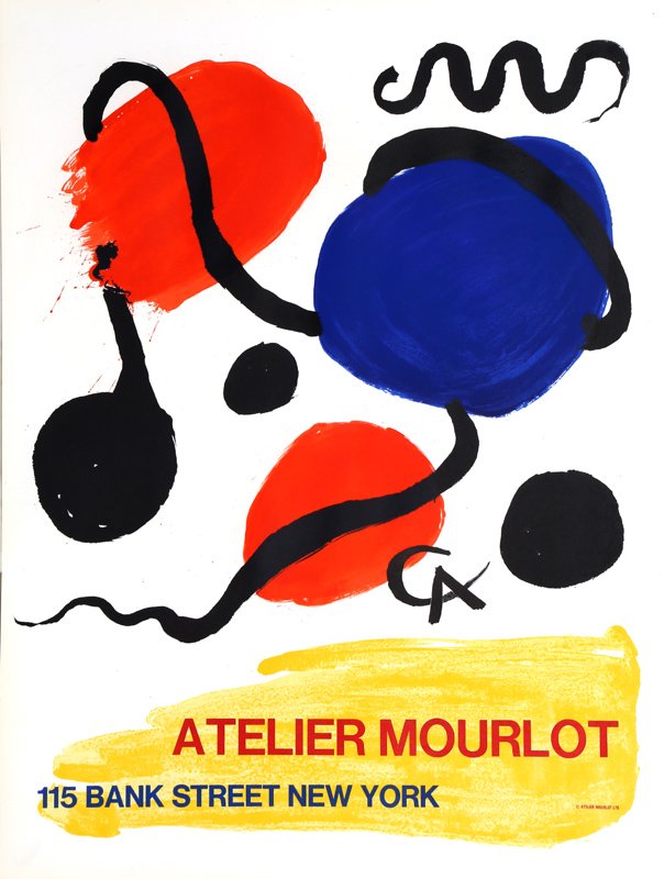 Alexander Calder, Atelier Mourlot, Poster: Artist: Alexander Calder, American (1898 - 1976) Title: Atelier Mourlot Medium: Poster Image Size: 25.5 x 19.5 inches Size: 28 x 21 in. (71.12 x 53.34 cm)