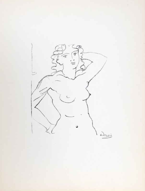 Andre Derain, Buste de Femme, Lithograph: Artist: Andre Derain, French (1880 - 1954) Title: Buste de Femme from Souvenirs de Portraits d'Artistes. Jacques PrÅ½vert: Le Coeur Ë† l'ouvrage. Year: 1950 (printed 1972) Medium: Lithograph, sig