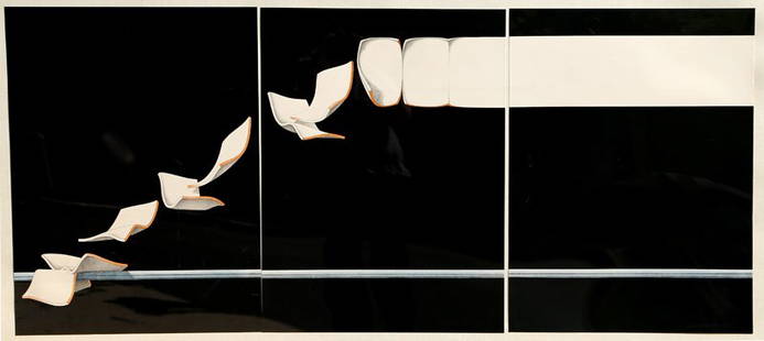 Lennart Nystrom, Paper Peeling (Triptych), Three: Artist: Lennart Nystrom, Swedish (1944 - ) Title: Untitled - Paper Peeling (Triptych) Year: circa 1970 Medium: Three Silkscreens, each signed and numbered in pencil Edition: 6/60 Size: 31 x 69 in. (78