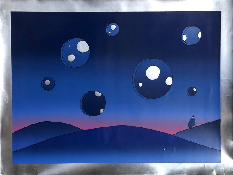 Jean-Michel Folon, Moonscape, Serigraph on Foil (1 of 1)