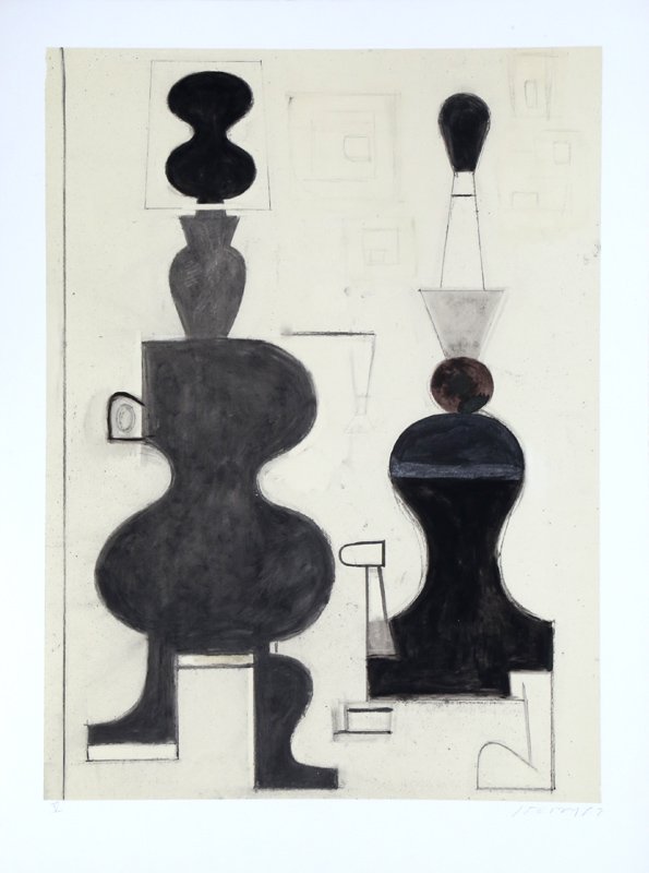 David Storey, V, Monoprint: Artist: David Storey, American (1948 - ) Title: V Year: 1987 Medium: Monoprint, signed in pencil Image Size: 27 x 20 inches Size: 31.5 x 23.5 in. (80.01 x 59.69 cm)