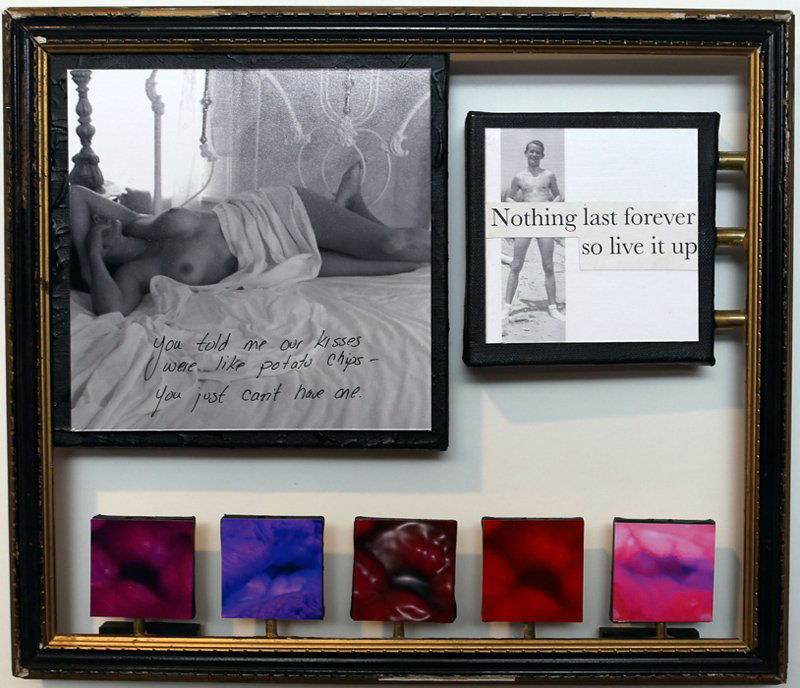 Debranne Cingari, Potato Chips, Mixed Media Assemblage: Artist: Debranne Cingari, American (1963 - ) Title: Potato Chips Year: 2014 Medium: Mixed Media Assemblage, signed Size: 15.4 x 13.25 in. (39.12 x 33.66 cm)