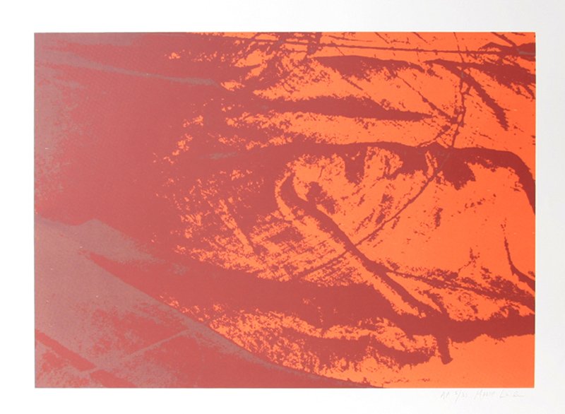 Marie Lunden, Untitled - Red Orange Abstract, Serigraph (1 of 1)