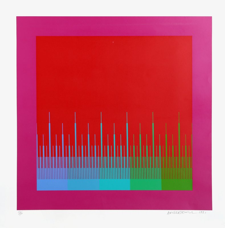 Richard Anuszkiewicz, Soft Satellite Red, Serigraph (1 of 1)