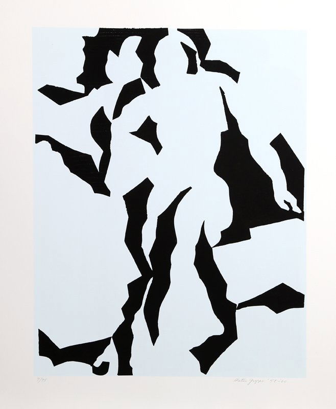 Peter Grippe, Positive 2, Silkscreen: Artist: Peter Grippe, American (1912 - 2002) Title: Positive 2 Year: 1960 Medium: Silkscreen, signed and numbered in pencil Edition: 4/75 Image Size: 26 x 20.25 inches Size: 34 x 28.5 in. (86.36 x 72.