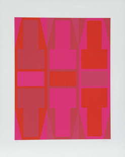 Arthur Boden, T Series (Red), Serigraph: Artist: Arthur Boden, American () Title: T Series (Red) Year: circa 1970 Medium: Serigraph, signed and numbered in pencil Edition: 100 Size: 29 in. x 23 in. (73.66 cm x 58.42 cm)