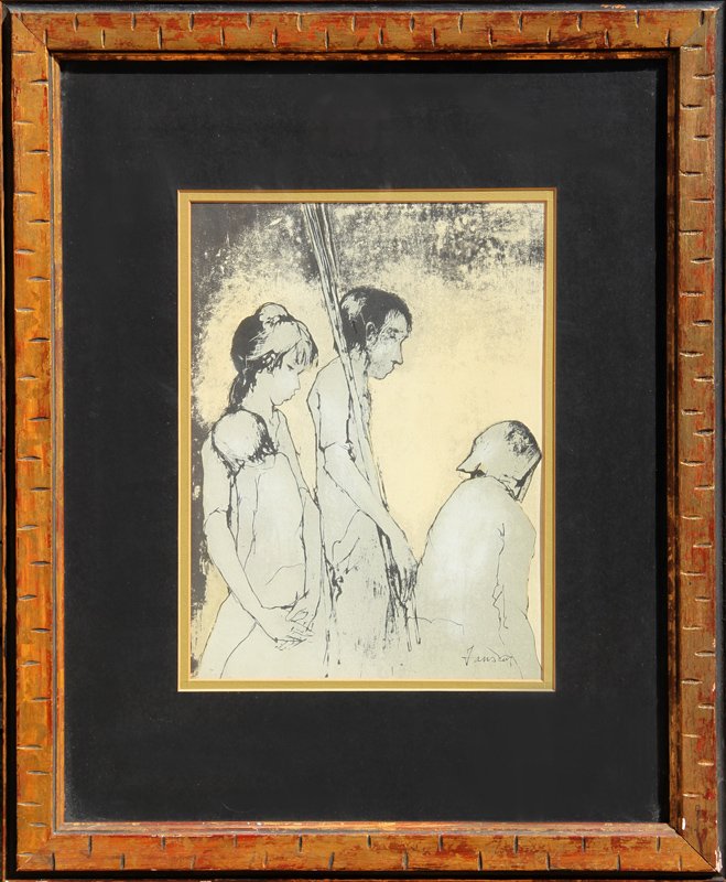 Jean Jansem, Three Children, Lithograph (1 of 1)