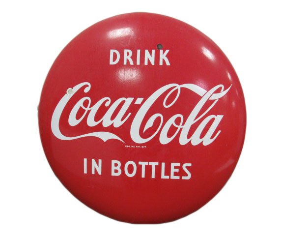36" Porcelain Drink Coca-Cola Button (1 of 1)