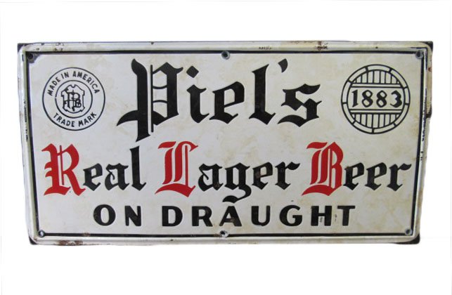 Porcelain Piel's Draught Beer Advertising Sign (1 of 1)