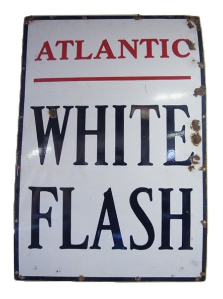 Atlantic White Flash Gasoline Sign (1 of 1)