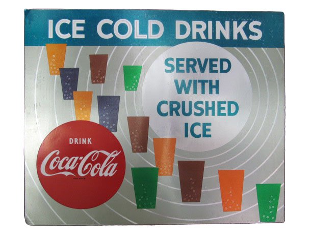 Coca-Cola "Ice Cold Drinks" Vending Machine Front Sign (1 of 1)