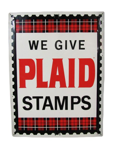 New Old Stock Plaid Stamps Metal Sign from Texaco (1 of 1)