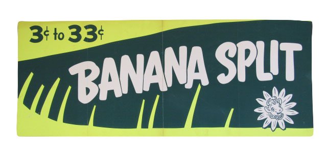 Banana Split Sign with Elsie the Cow (1 of 1)