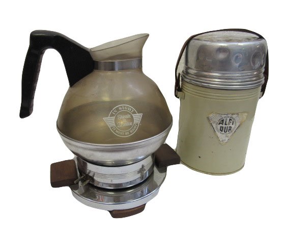 Steak & Shake Coffee Pot with Hot Plate and Thermos (1 of 2)