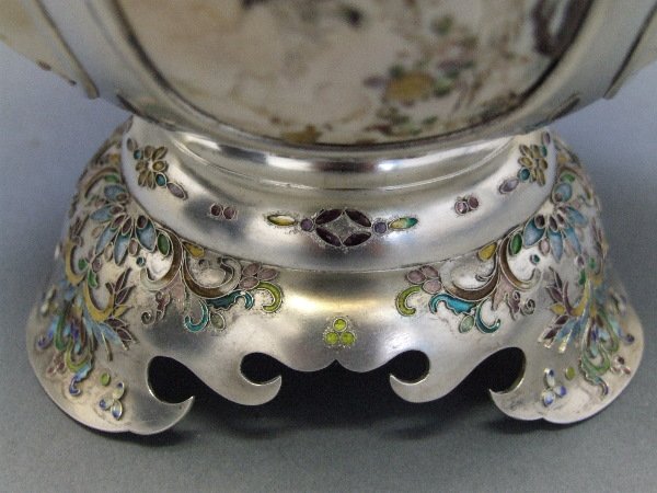 Japanese Silver & Shibayama Covered Vase 19th C. - 9
