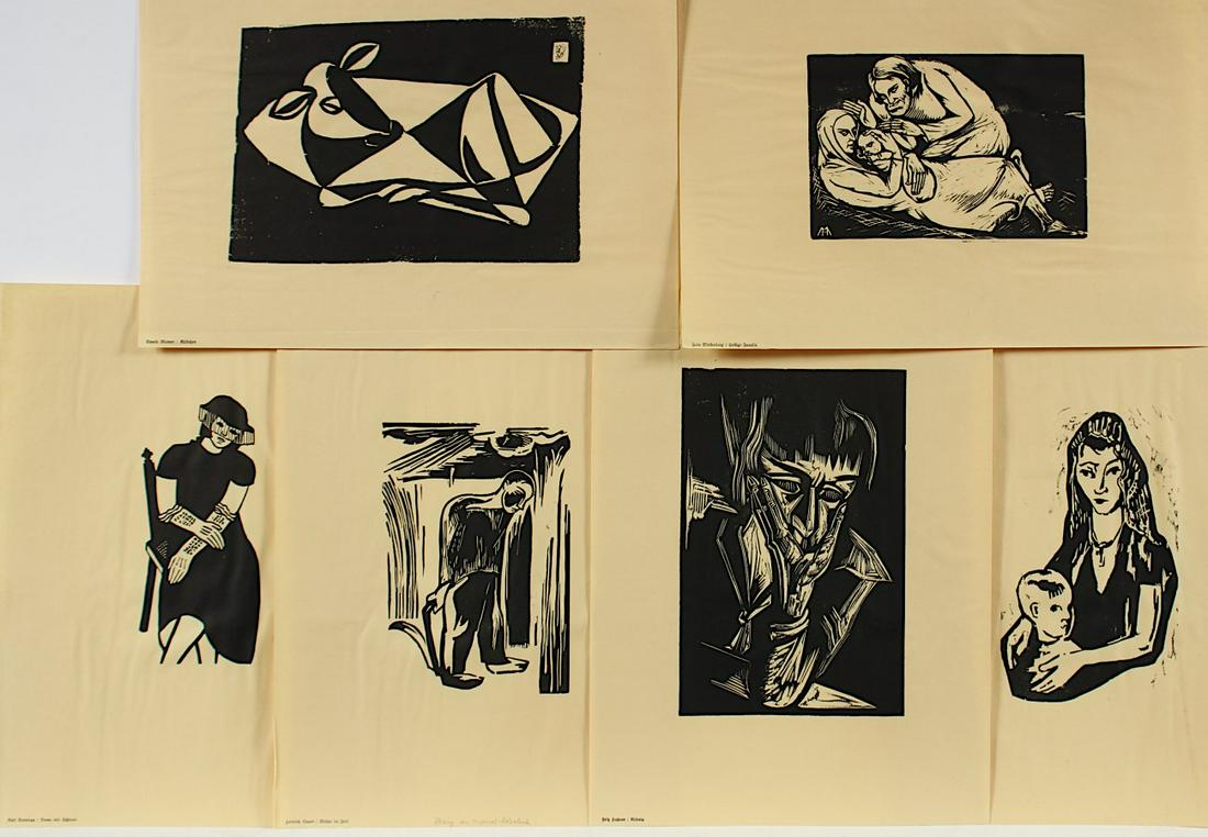 NIEDERRHEINISCHE KÜNSTLER, Mappe mit 12 Holzschnitten, (1 of 3)