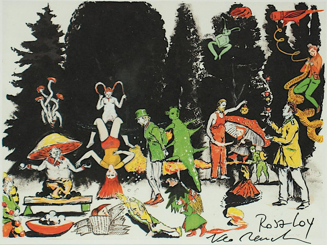 RAUCH, Neo/ Rosa Loy, ''Am Saum'', Multiple: RAUCH, Neo/ Rosa Loy, ''Am Saum'', Multiple (Farboffset, Kunstpostkarte), von beiden handsigniert, R.