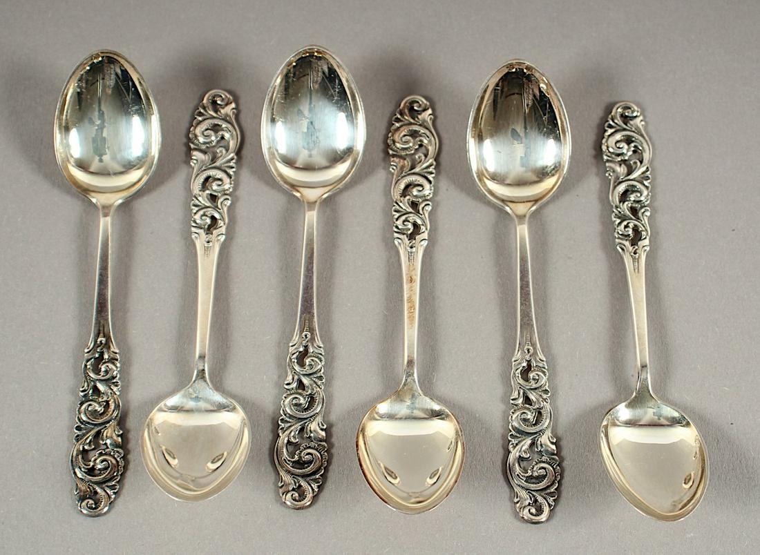 SATZ VON SECHS MOCCALÖFFELN, 830/ooo, L 10, 48g, 20.Jh. (1 of 1)