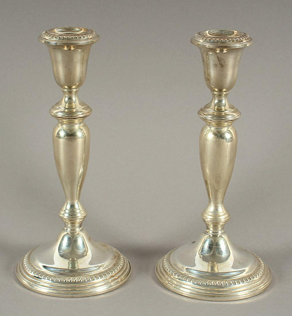 PAAR EINFLAMMIGE LEUCHTER, 925/ooo, H 20,5, gefüllt, (1 of 1)