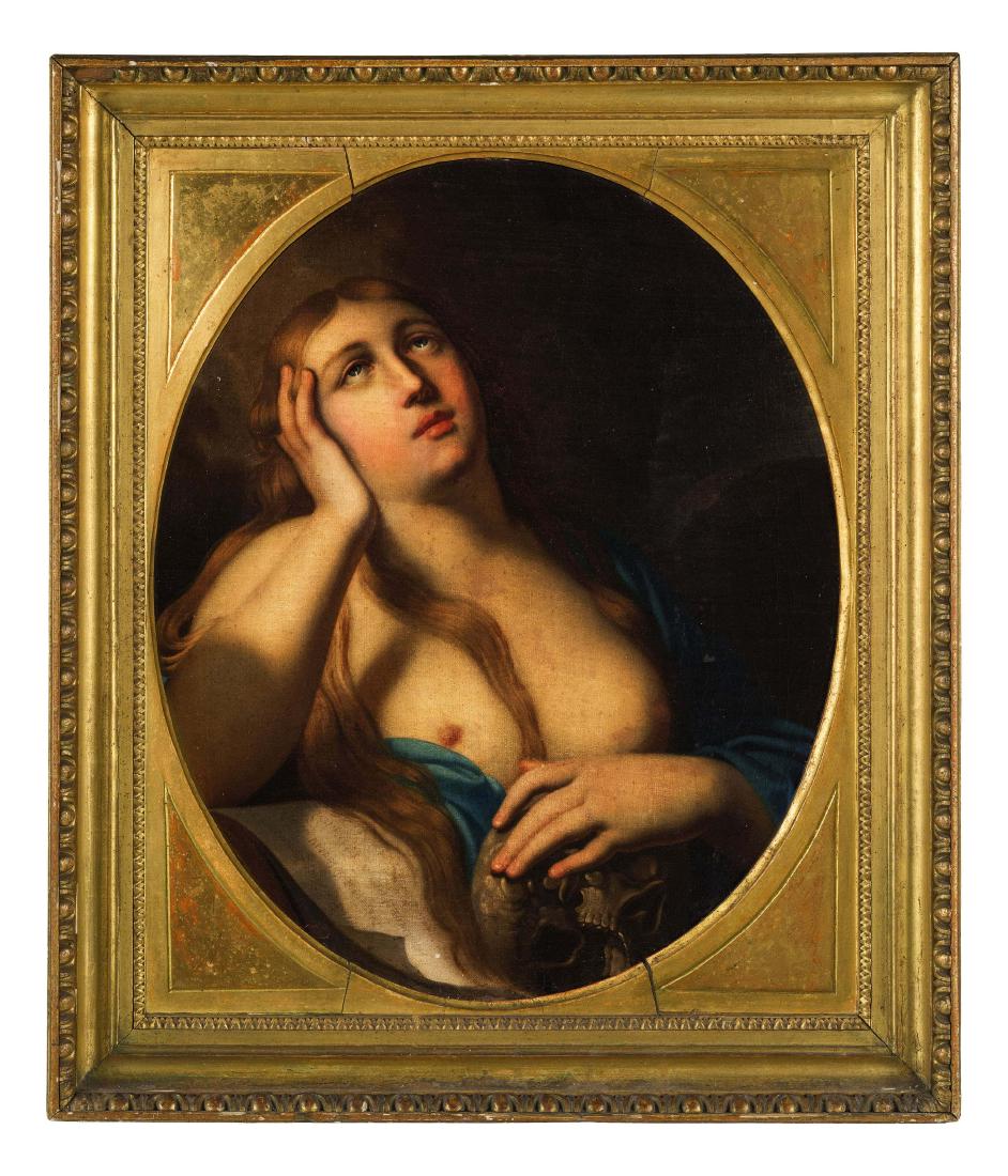 TOMMASO CONCA (attr. a): (Roma, 1734 - 1822) Maddalena Olio su tela, cm 70X58 Tommaso Conca imparÃ² i precetti dell'arte nella bottega familiare, con il padre Giovanni e lo zio Sebastiano, acquisendo una formazione tardo ba